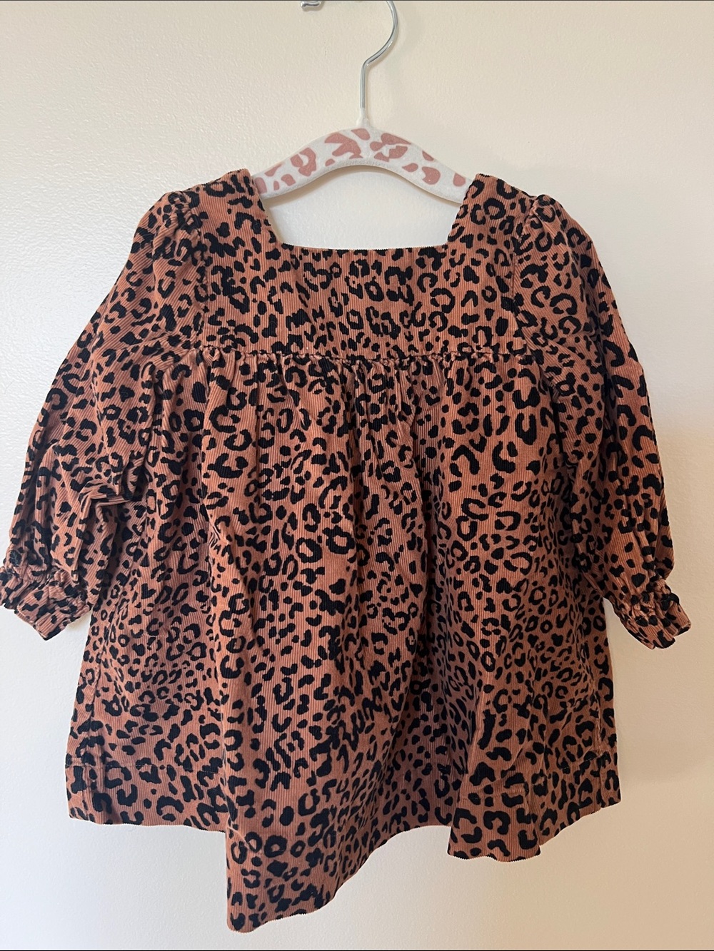 GAP Leopard Print Puff Sleeve Print Dress